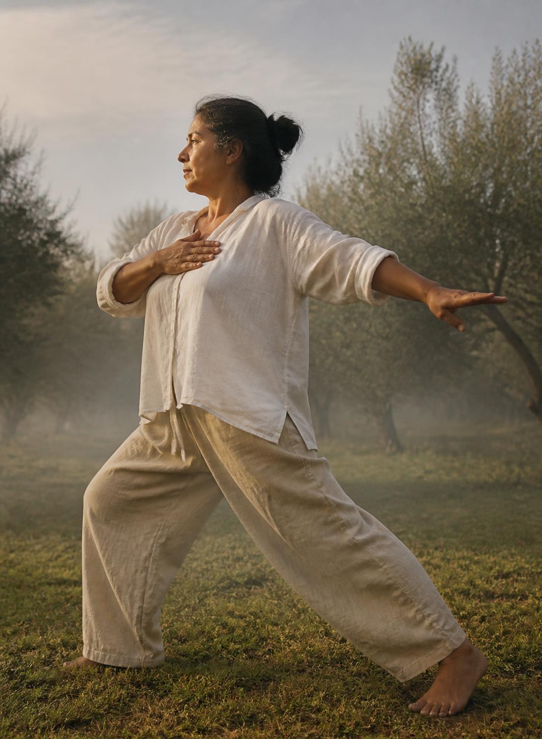 Movimiento consciente al amanecer